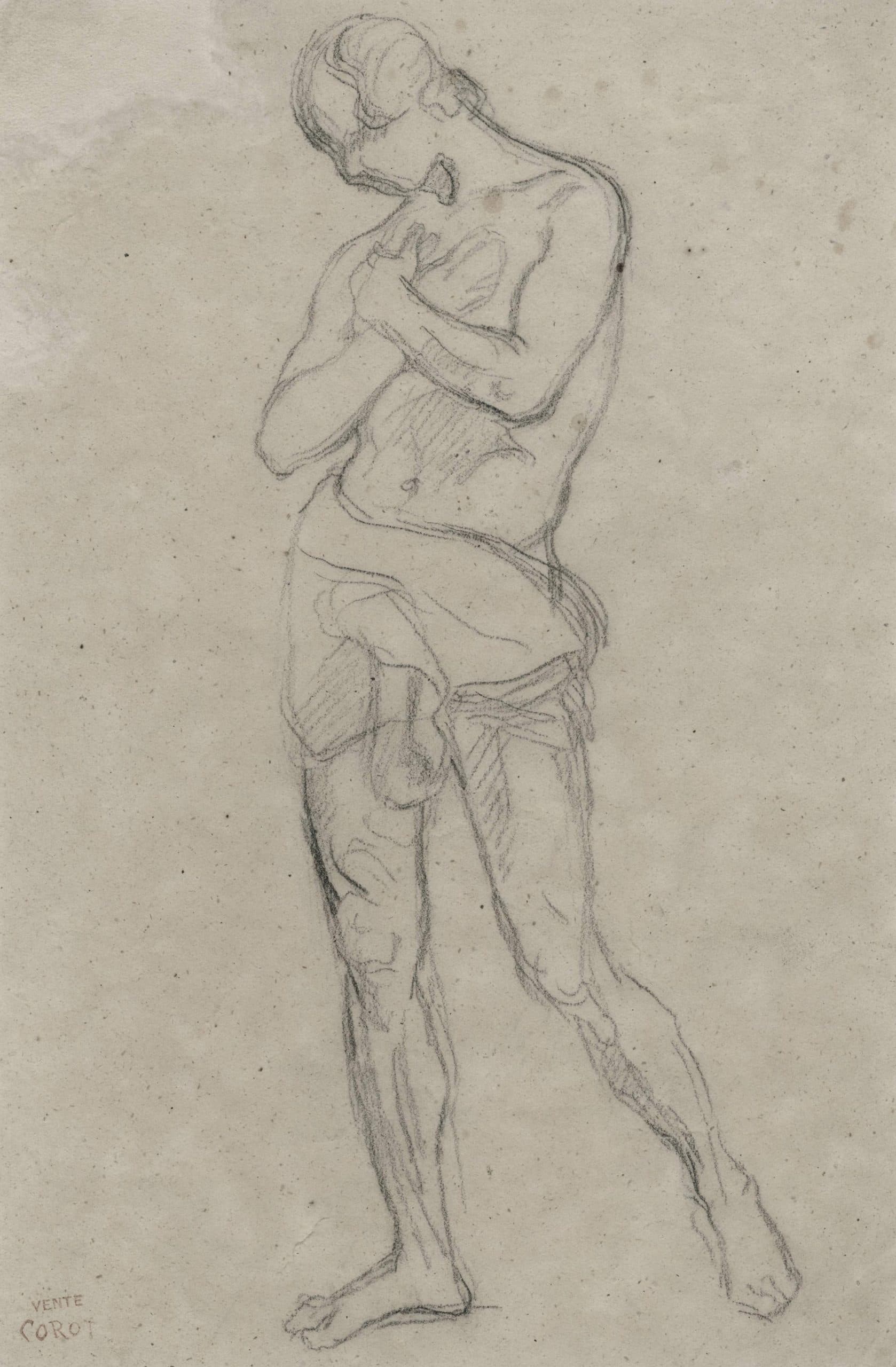 Standing Male Nude, Study for The Baptism of Christ