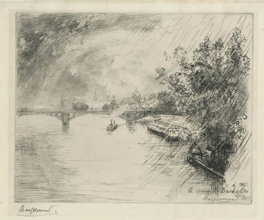 Bracquemond – Vue du Pont des Saints-Pères, prise du Pont Royal