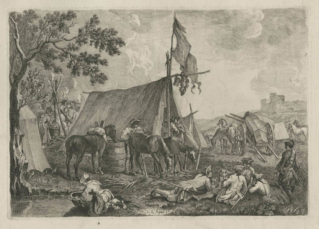 La Pegna – Militaires au repos au pied d’un château