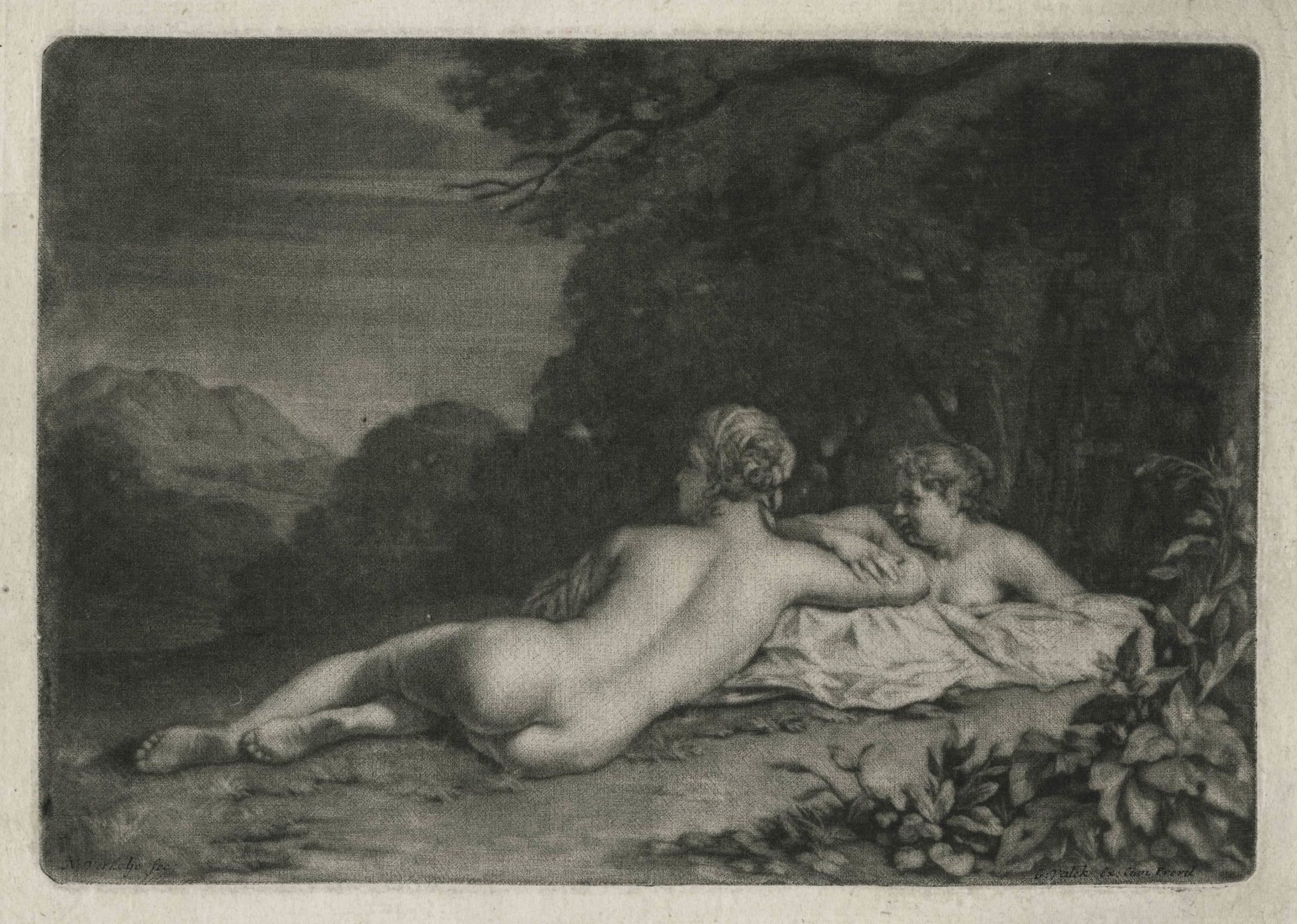 VERKOLJE Nikolaas — Two nude bathers, night scene