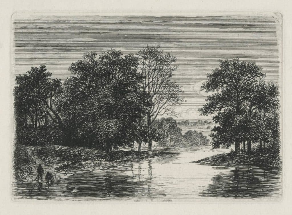 Baron – Aux environs de Lyon ou Les deux pêcheurs