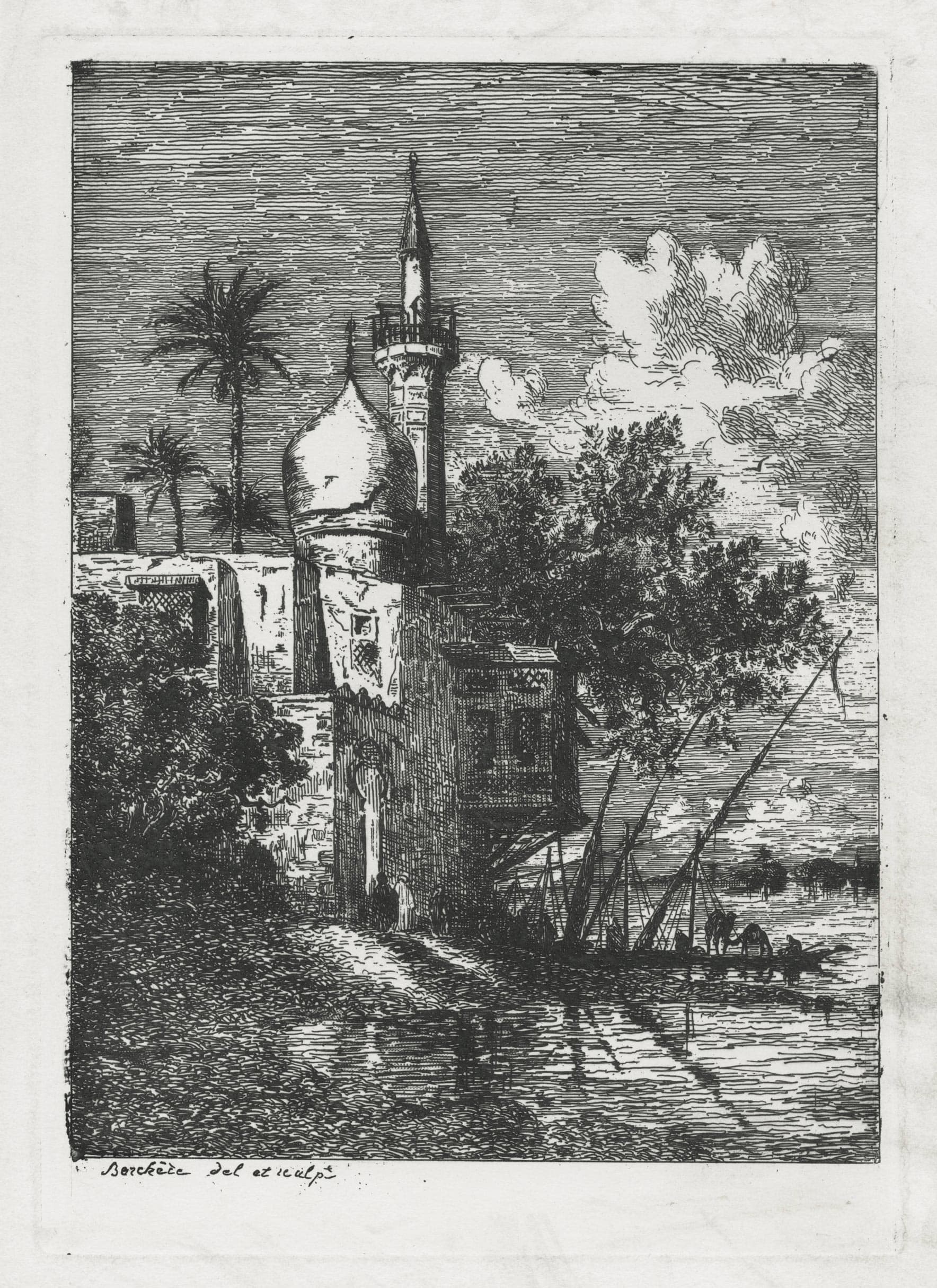 Oriental palace by the river