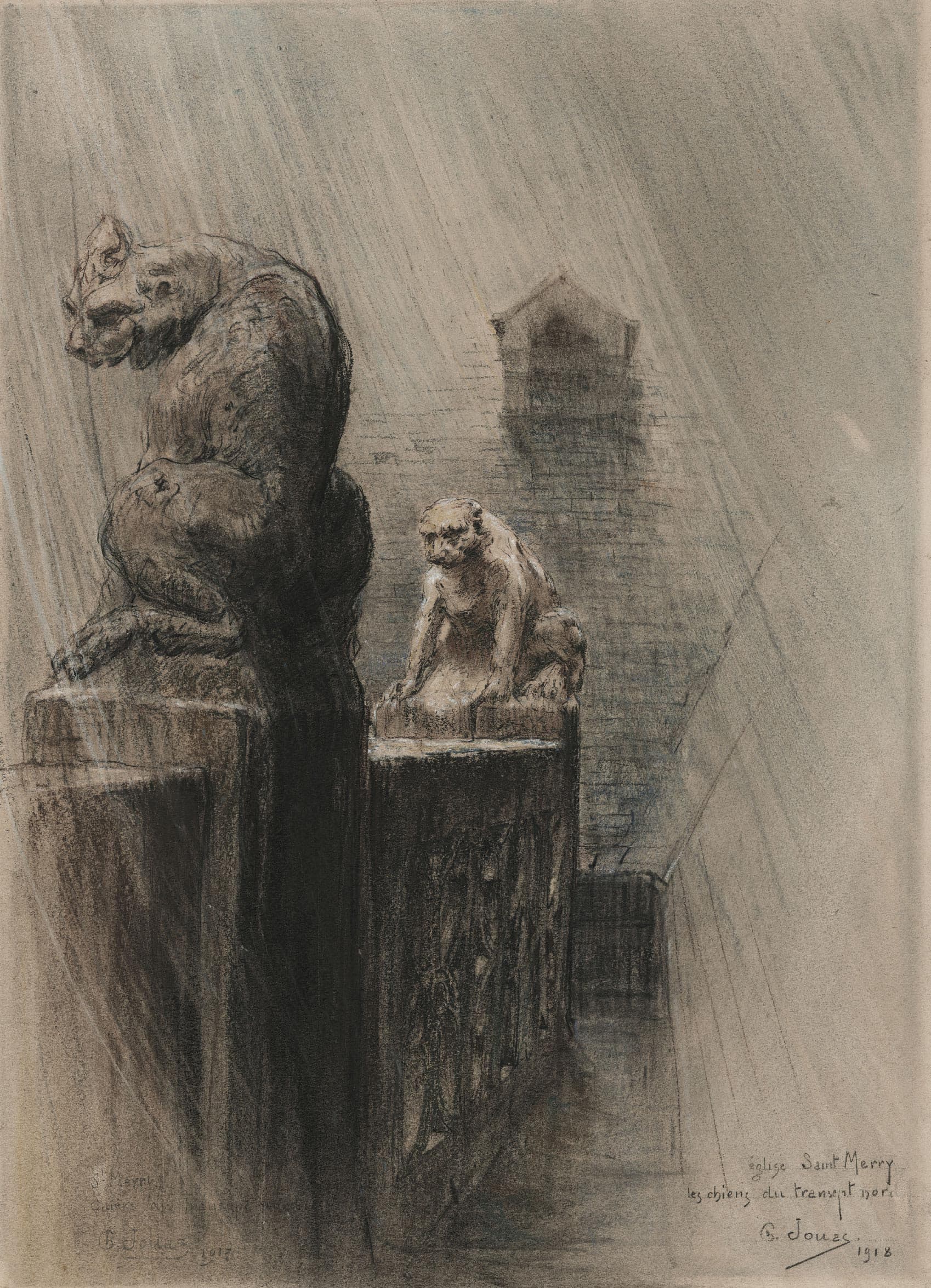 Les chiens du transept nord de l’église Saint-Merry à Paris