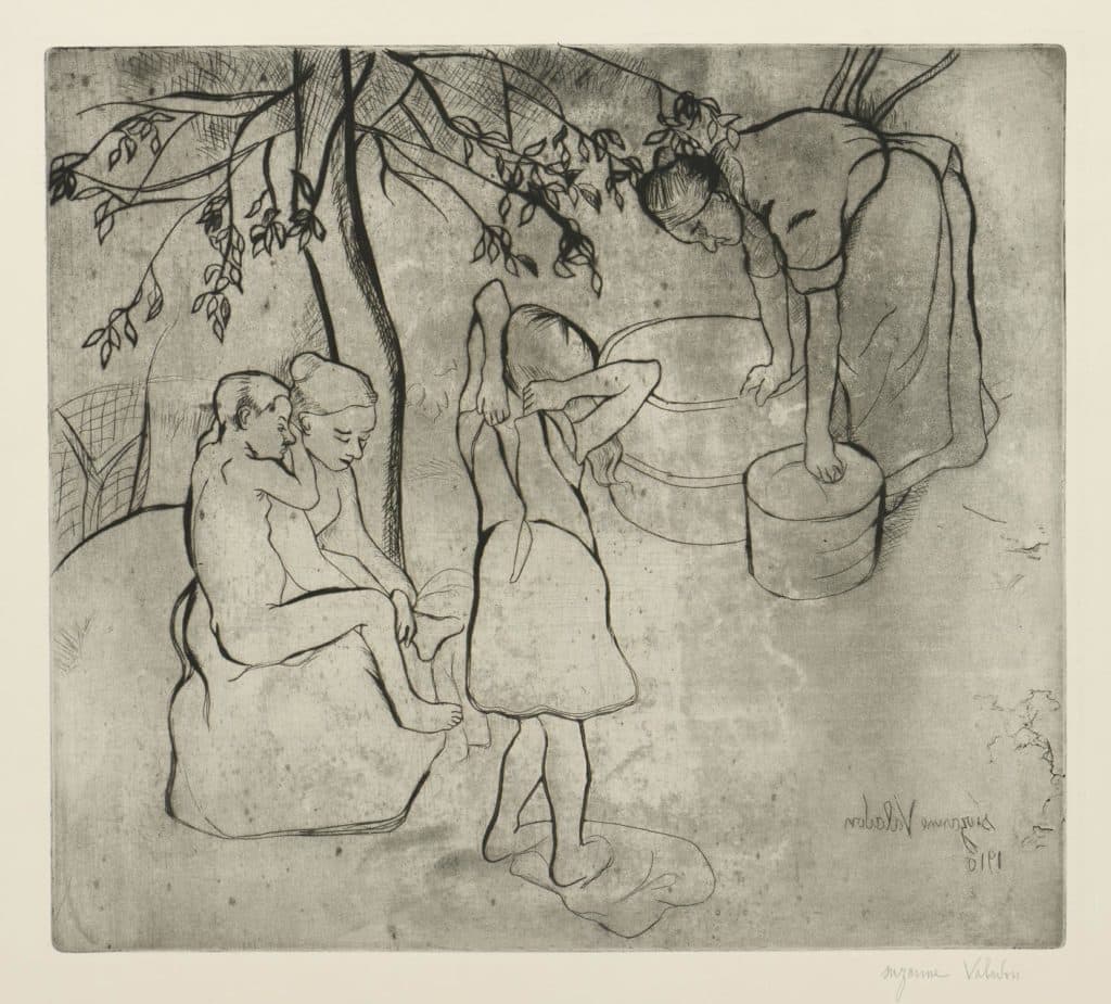 Valadon – Toilette des enfants dans le jardin