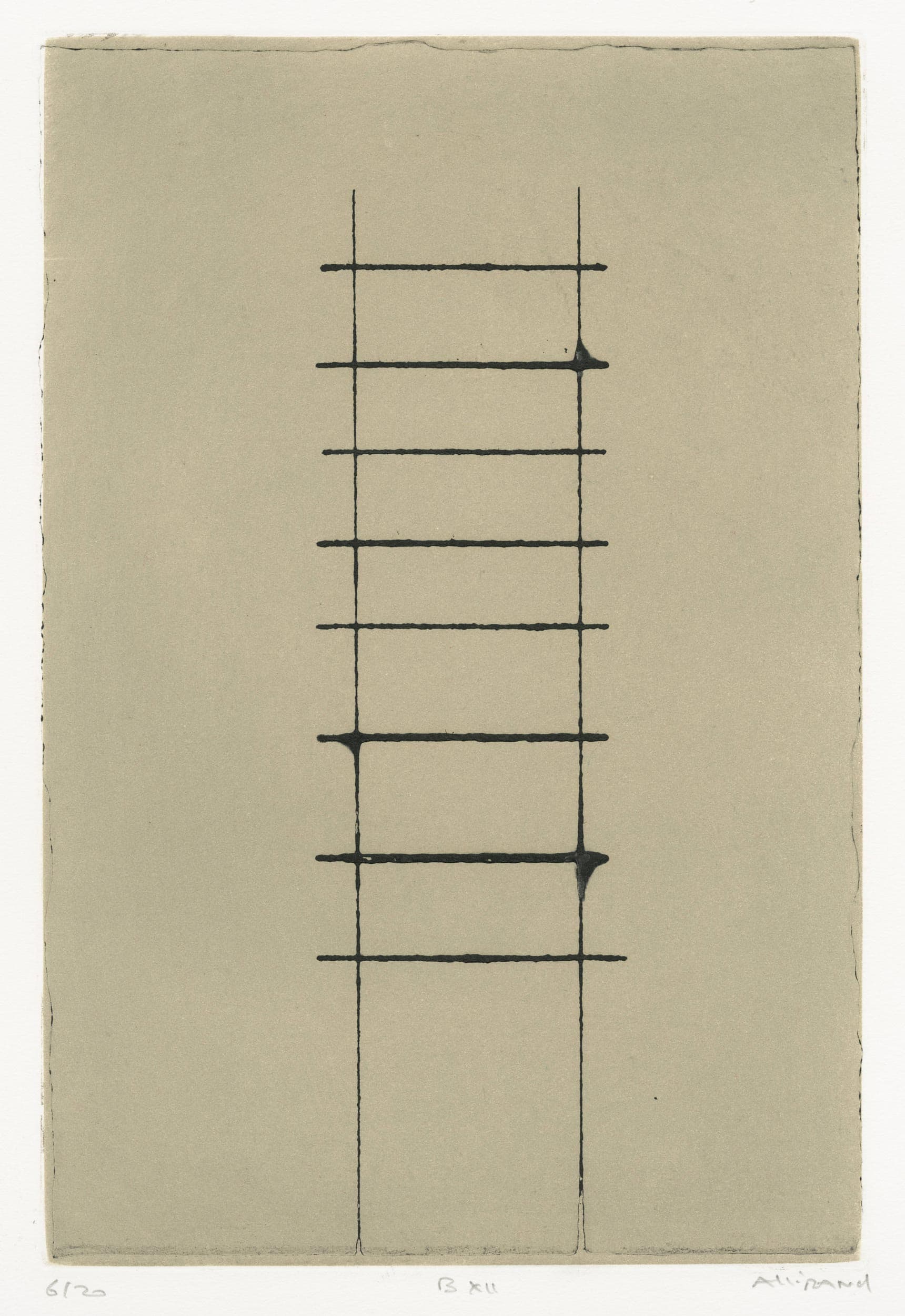 B XII (composition in black on beige background)