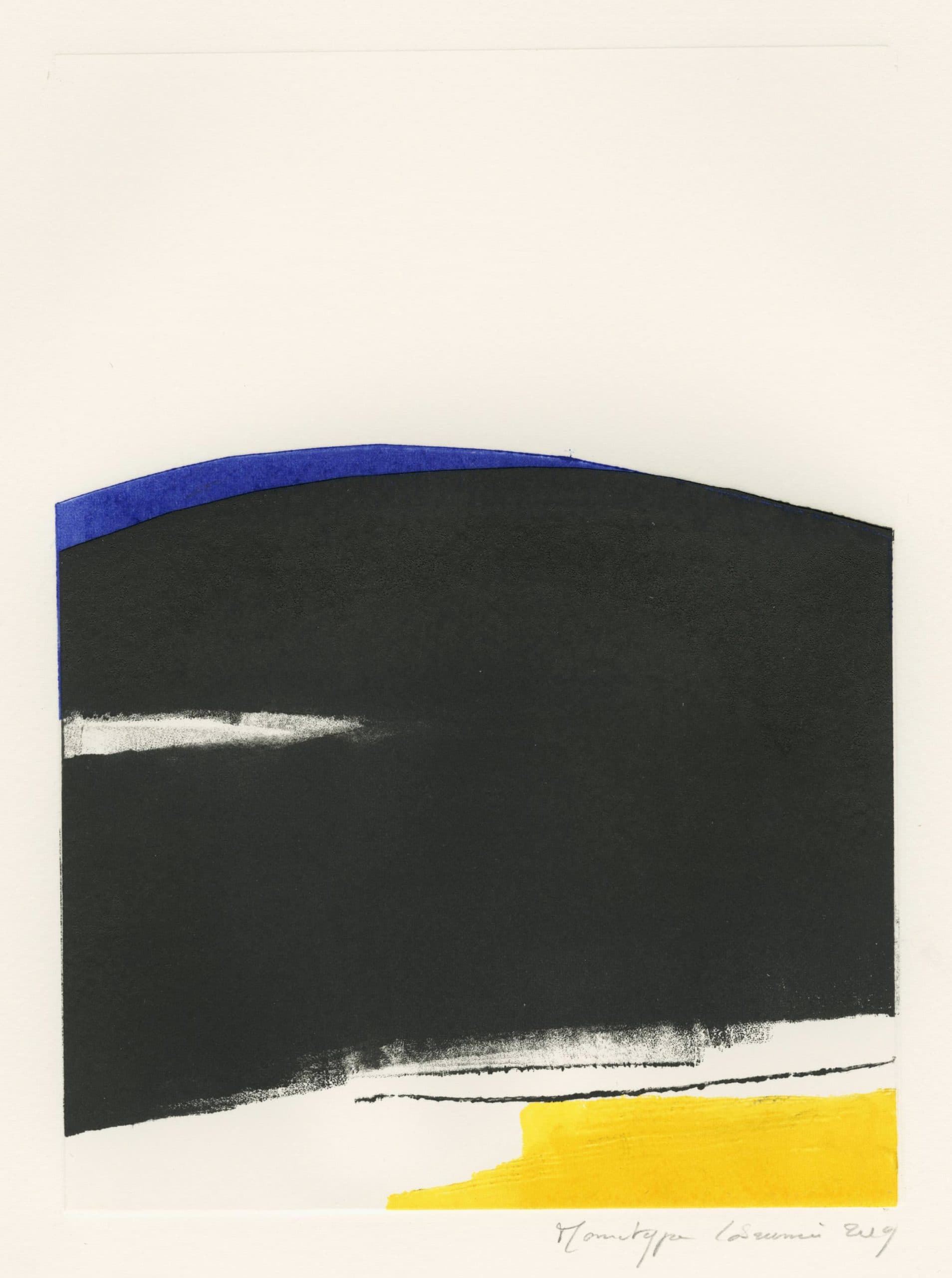 Sans titre (composition en noir, jaune et bleu)