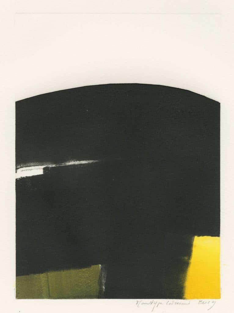 Labrunie – Sans titre (composition en noir, jaune et vert)