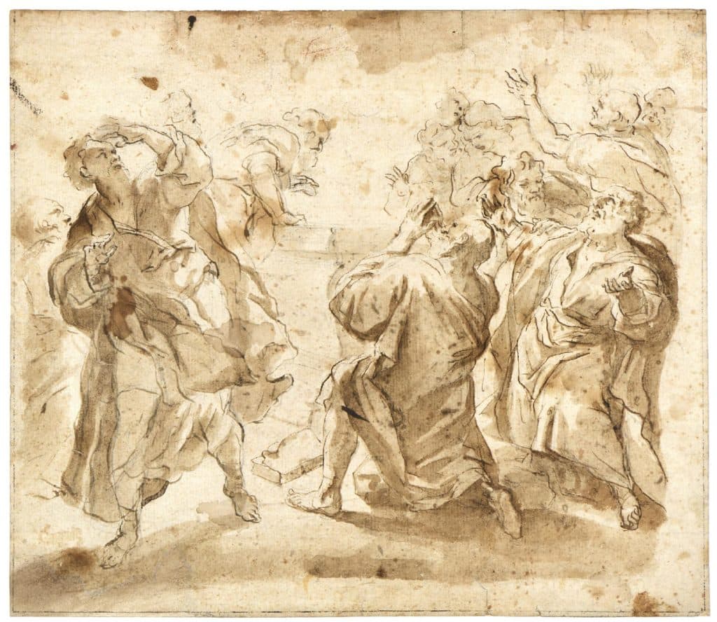 Giordano – Étude pour une Assomption de la Vierge (recto) ; étude pour une tête de femme (verso)