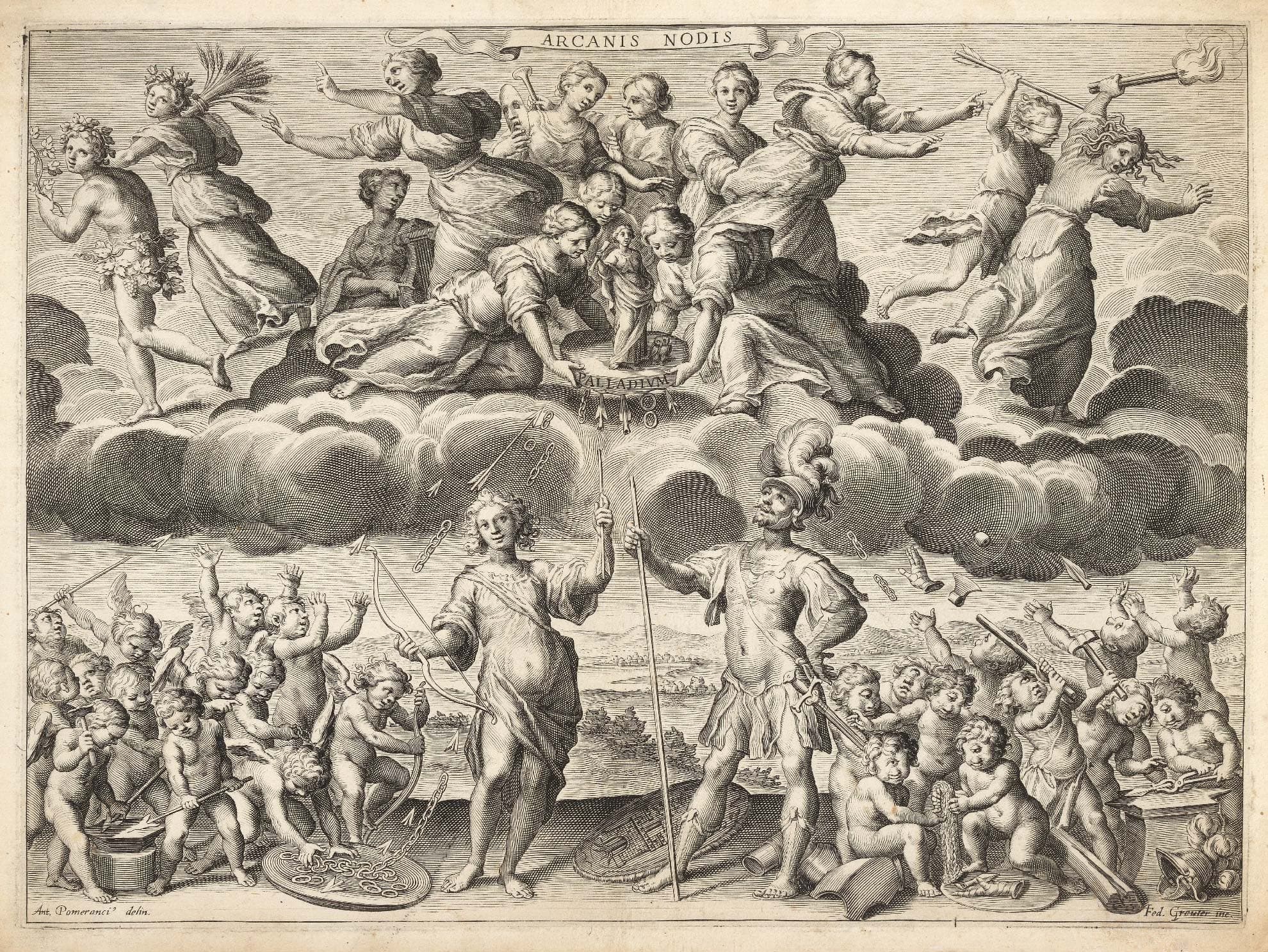 Vénus, Mars et des déesses tenant le Palladium