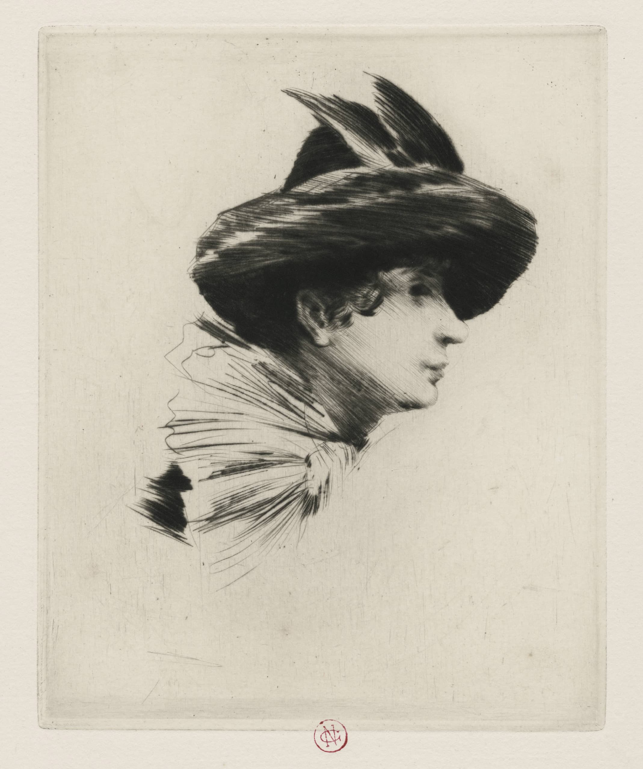 Anna Goeneutte au chapeau et à l’écharpe