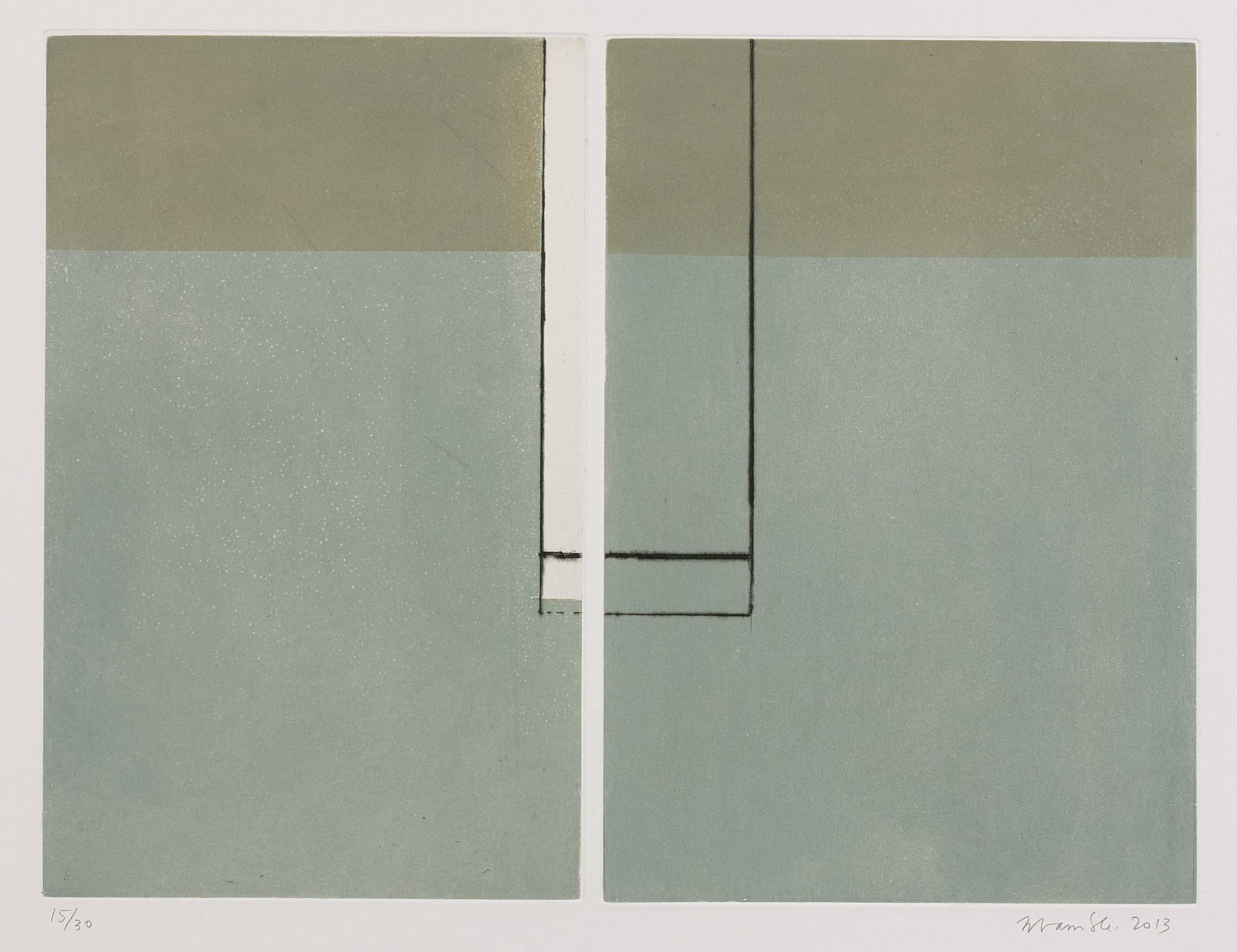 Sans titre (Composition en bleu, vert et noir)