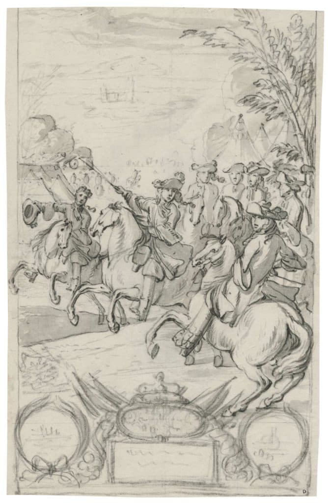 Attribué à Parrocel (Charles) – Cavaliers amorçant l’assaut