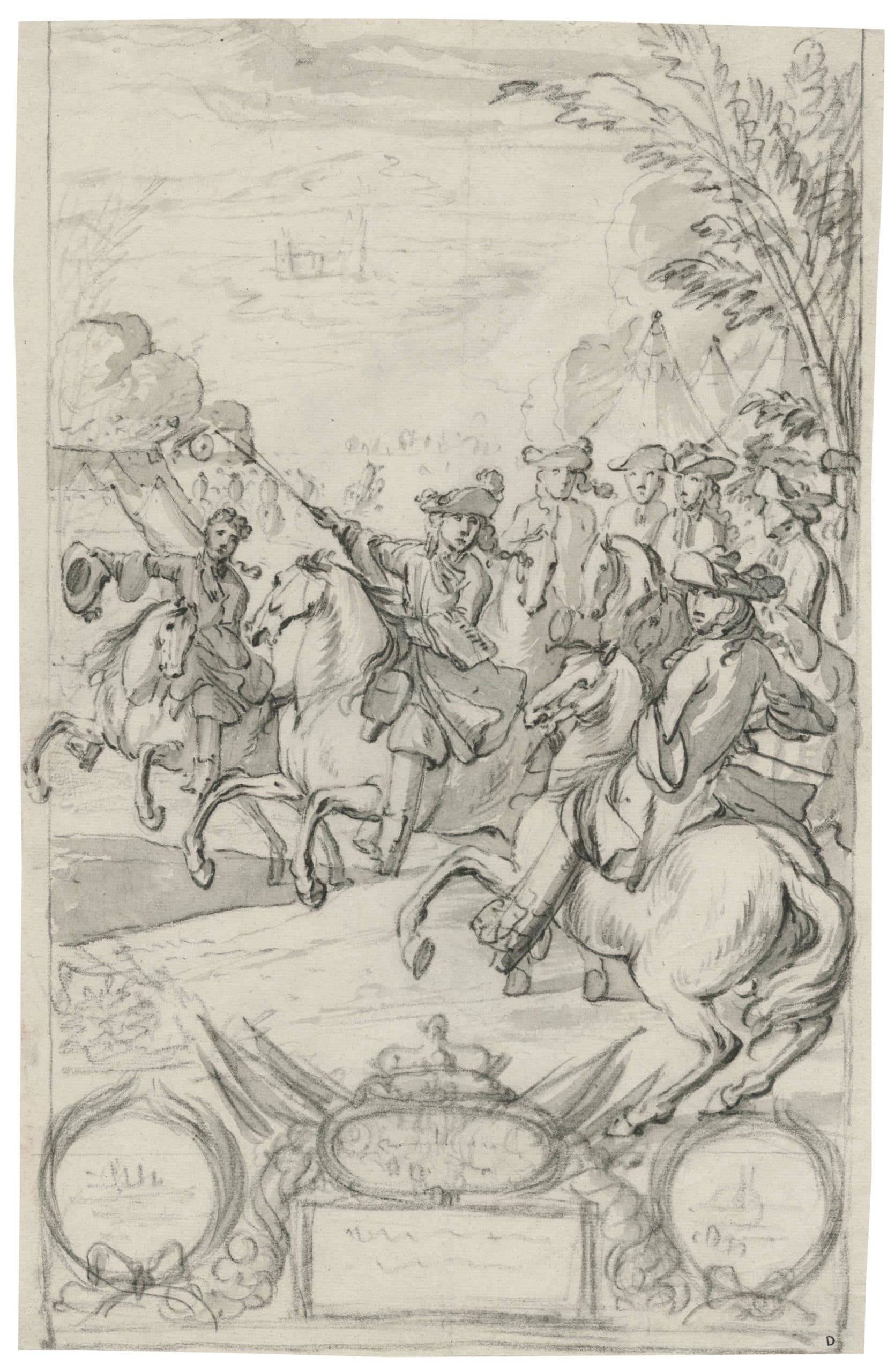 Cavaliers amorçant l'assaut