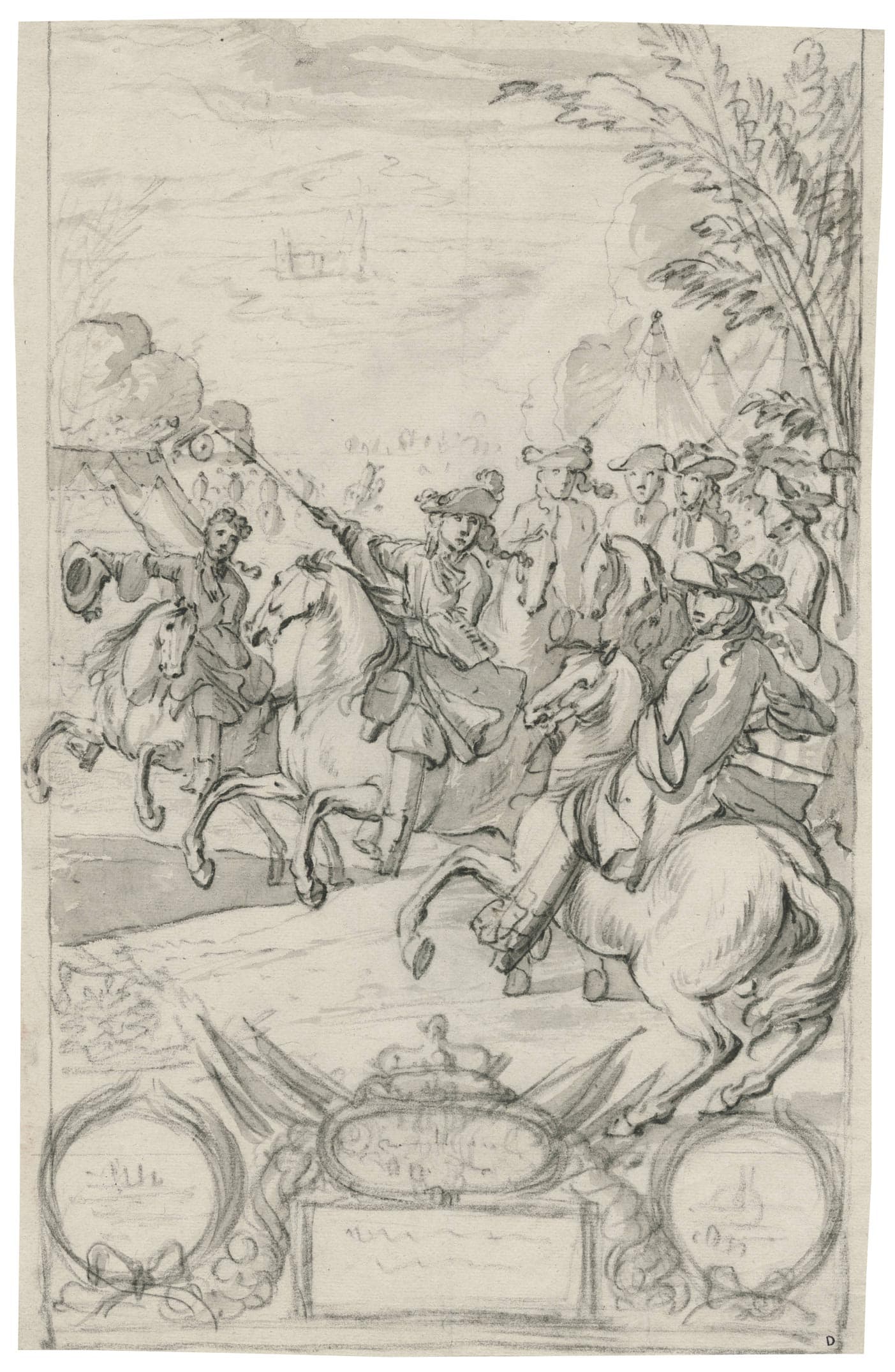 Cavalrymen initiating assault