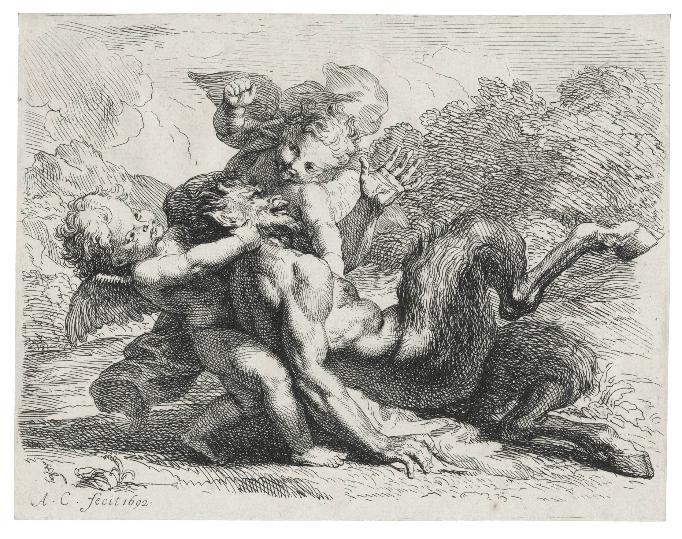 COYPEL Antoine — Pan vaincu par les amours