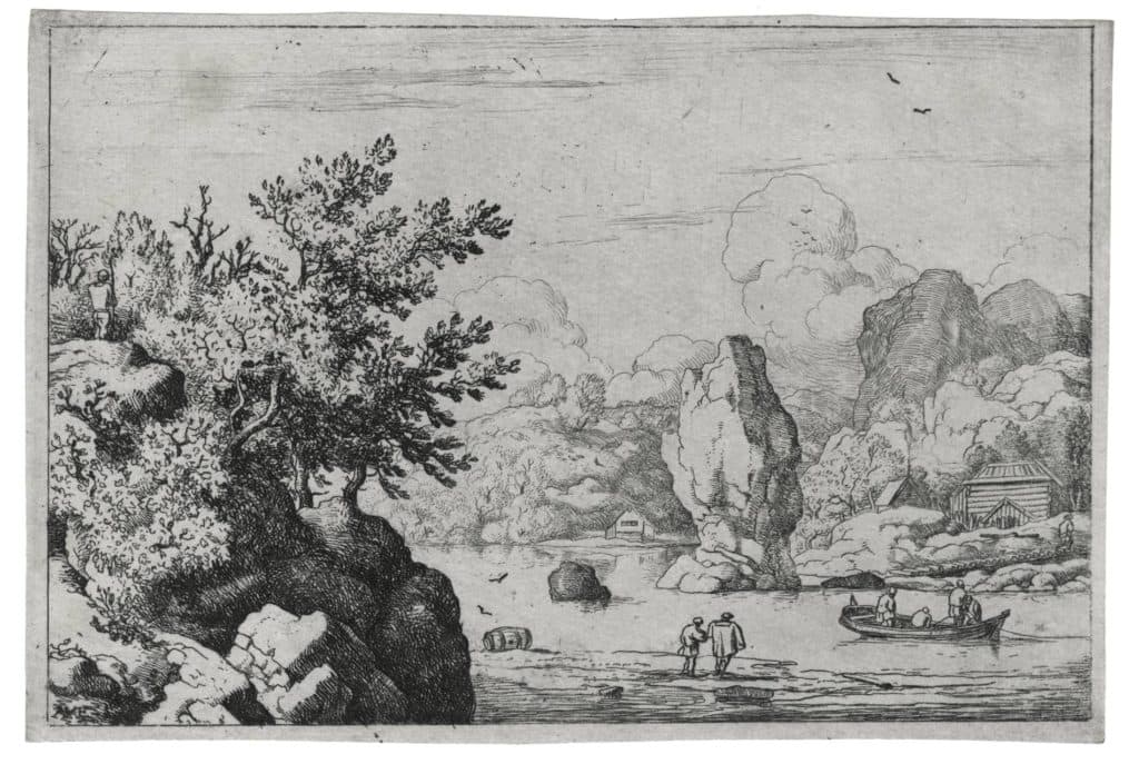 Everdingen – Le rocher au milieu de la rivière