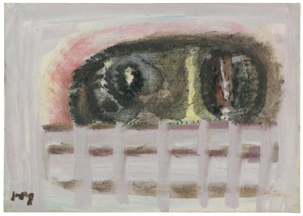 Michaux – Sans titre (composition en beige, noir et rouge)