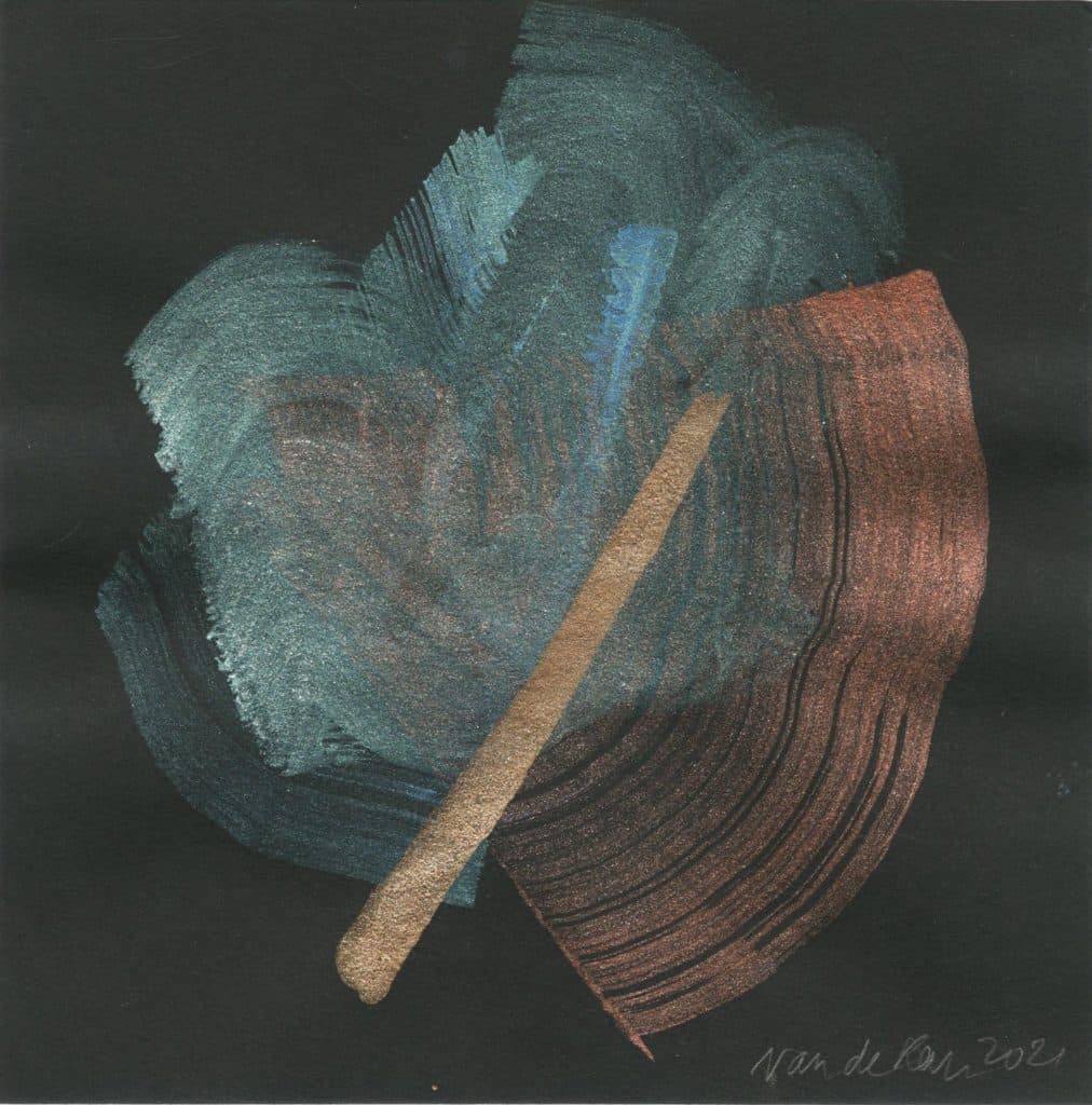 Roer – Sans titre (composition en bleu et cuivre)