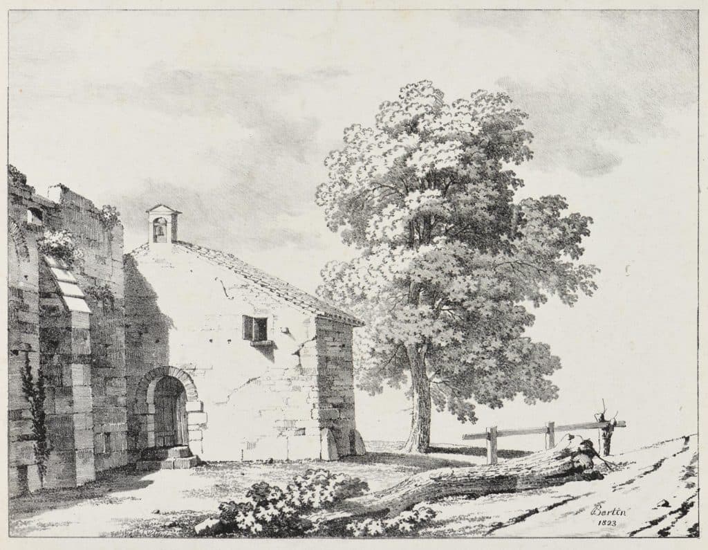 Bertin – Une chapelle près d’un grand arbre