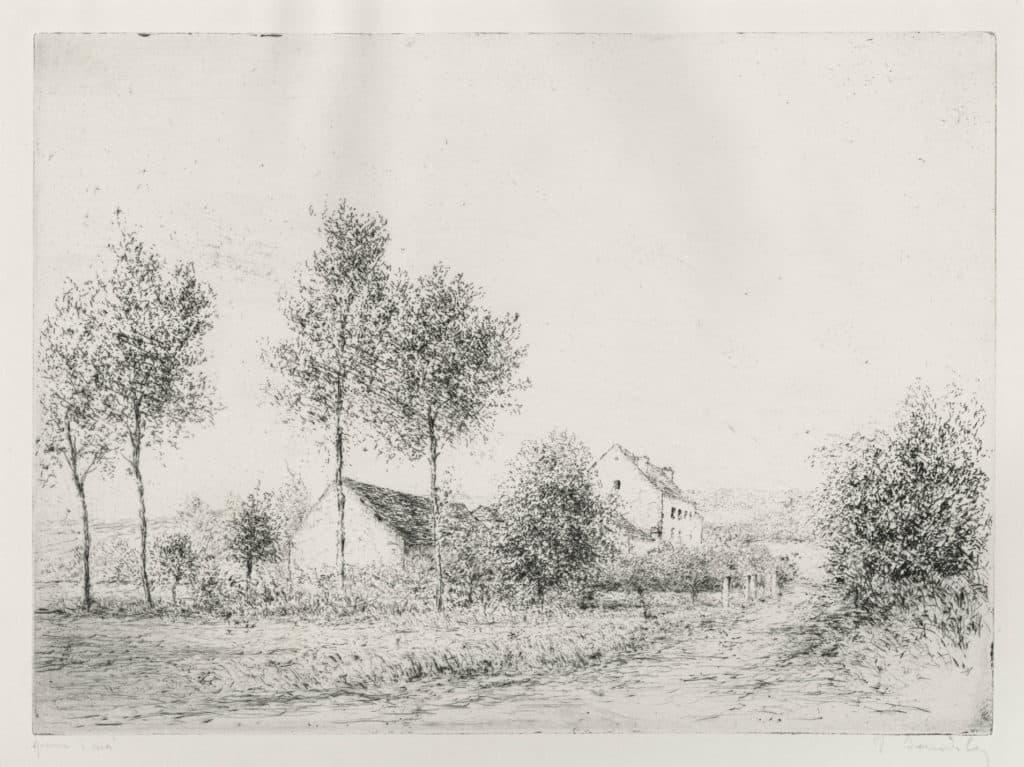 Beurdeley – Peupliers devant le moulin des Forges