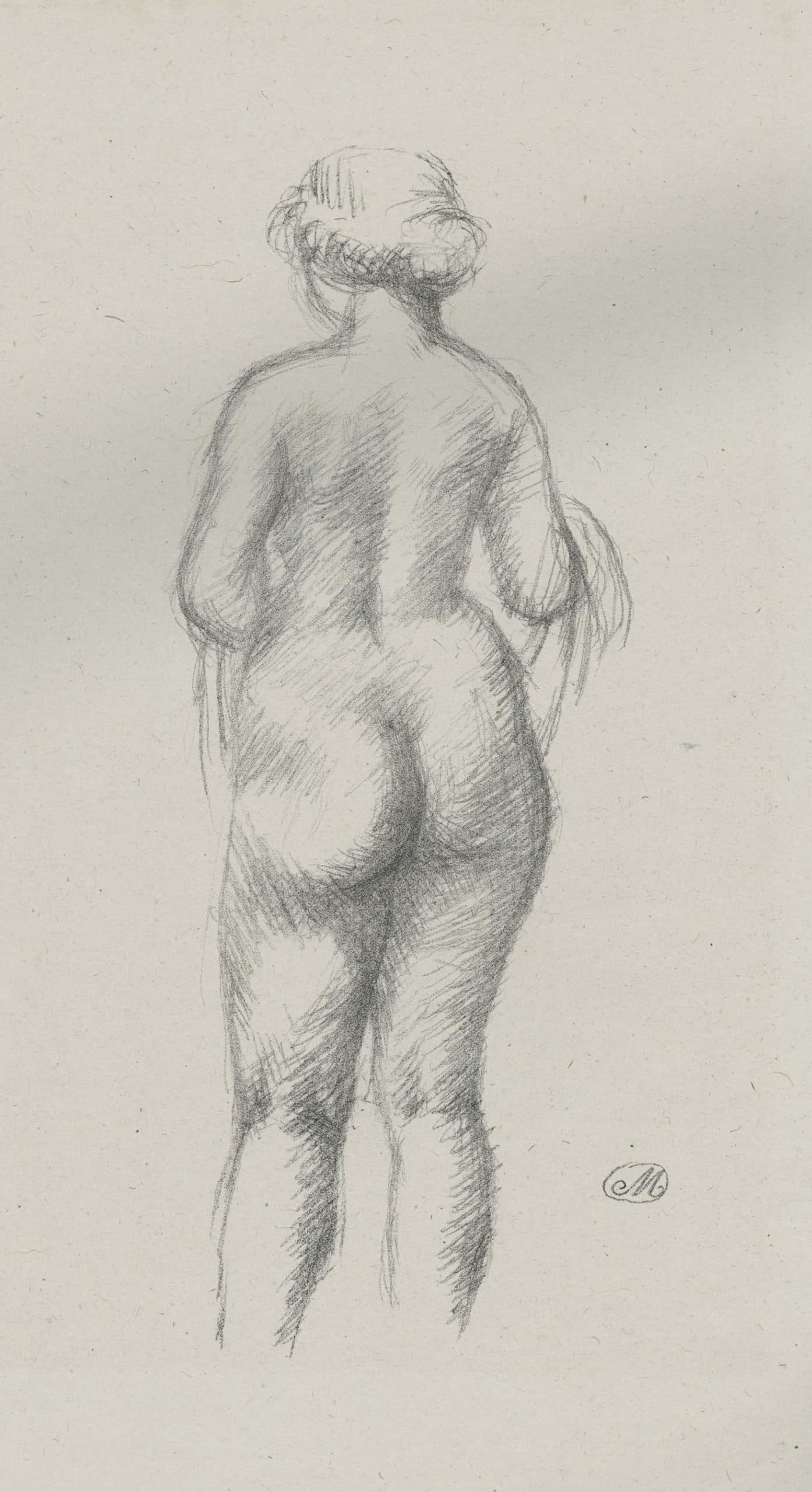 Woman from the back holding a scarf