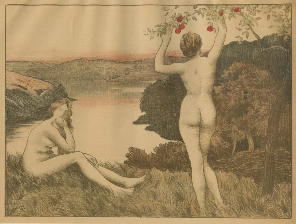 Menard – Automne (deux femmes nues devant un vaste paysage)