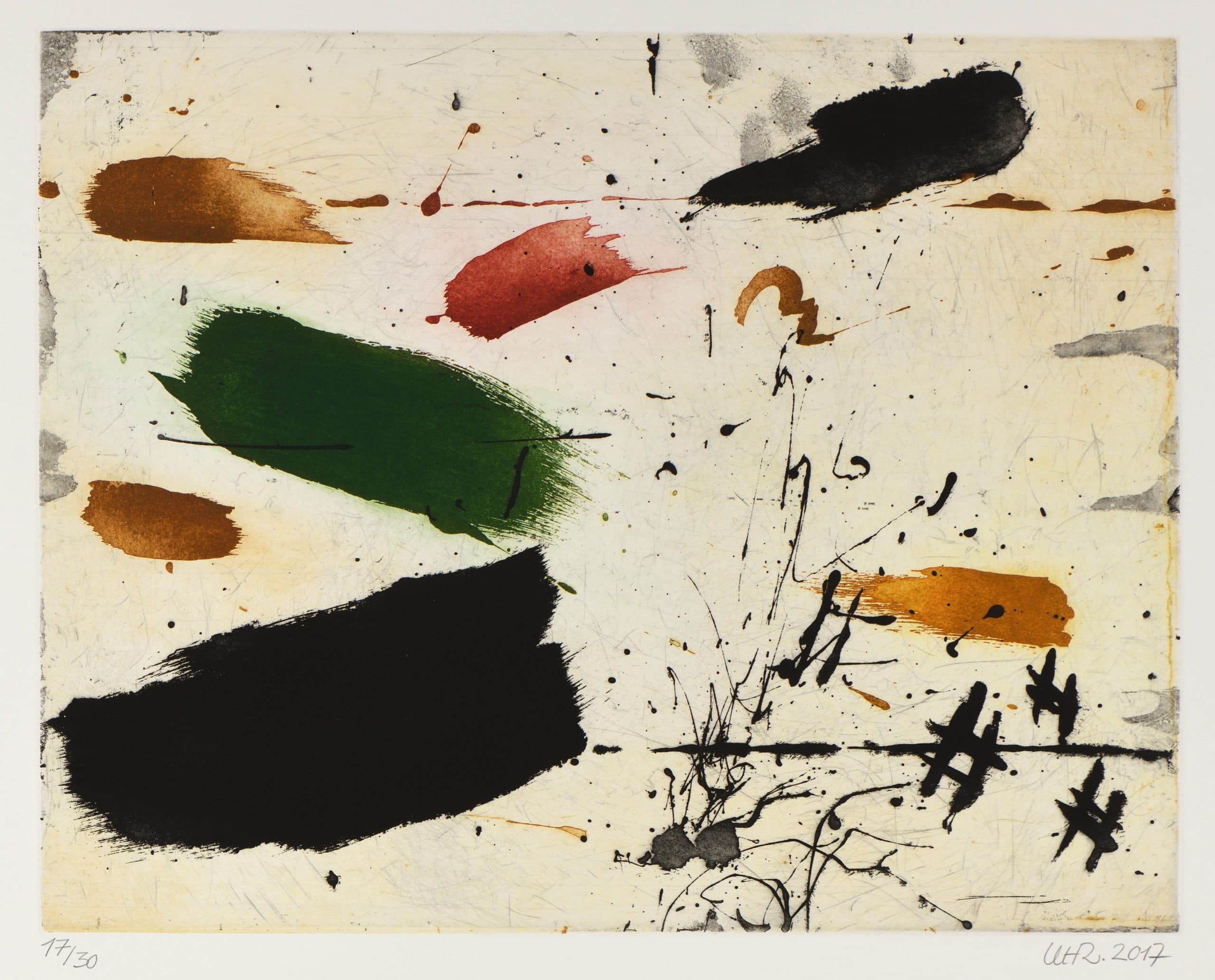 Sans titre (composition rouge, vert, noir et brun)