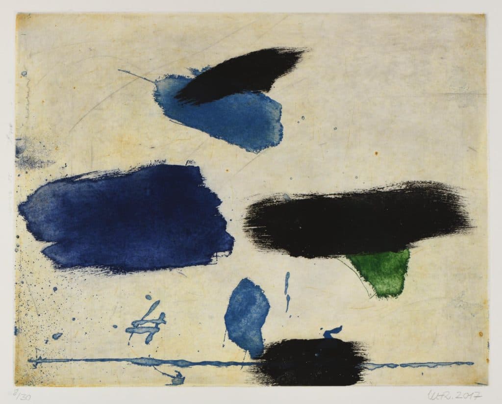 Hirschmiller-Reinhard – Sans titre (composition bleu, noir et vert)