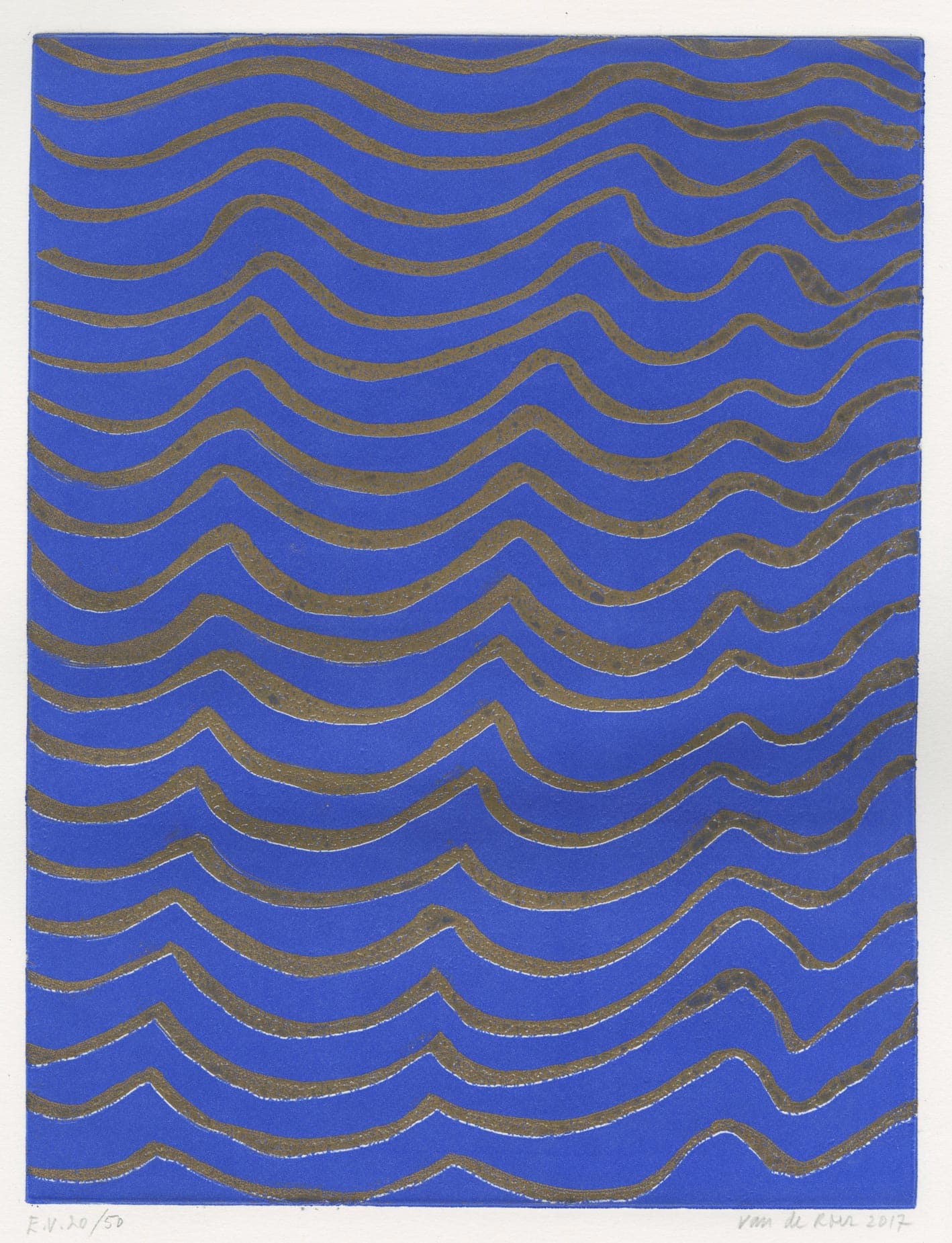Waves, New York (blue and gold)