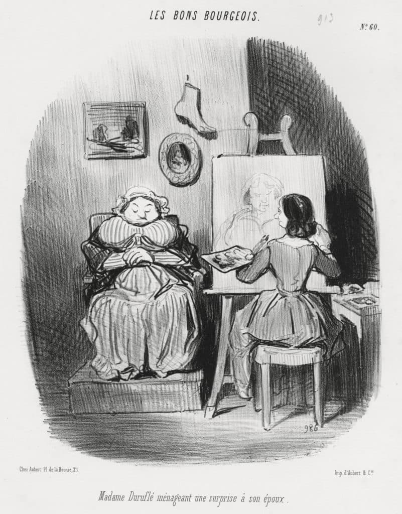 Daumier – Madame Duruflé ménageant une surprise à son époux