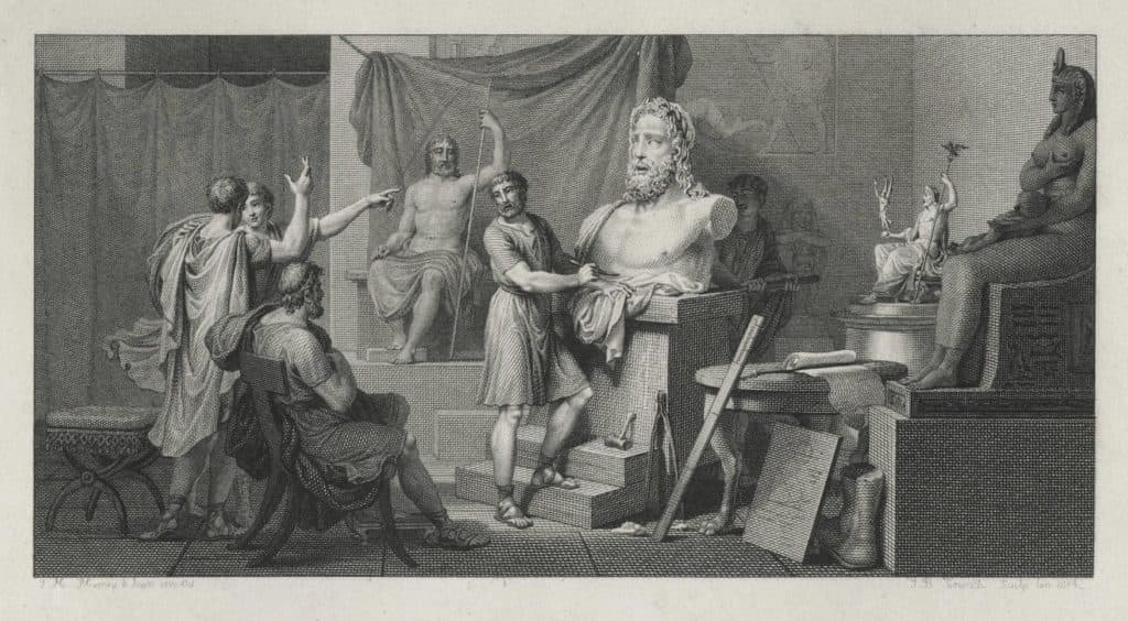 Simonet – Phidias exécute en grand la statue de Jupiter olympien… d’après la sublime description d’Homère