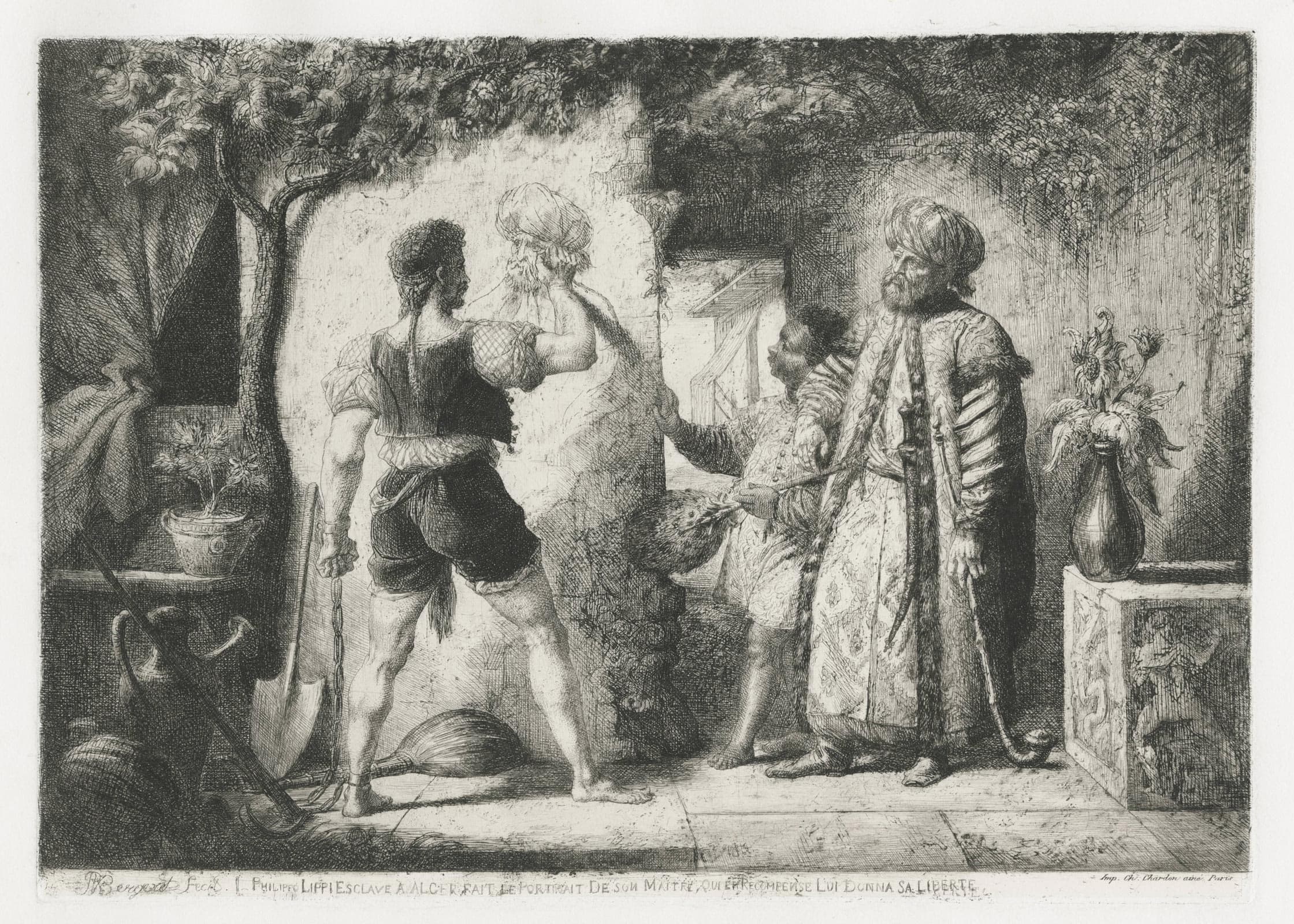 Philippo Lippi, esclave à Alger, fait le portrait de son Maître qui en récompense lui donna sa liberté