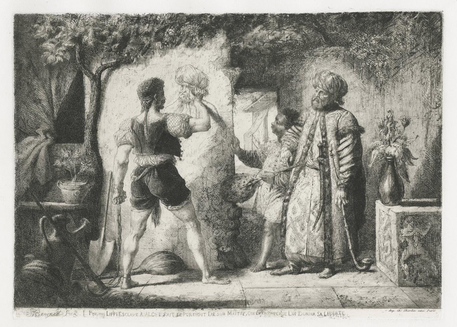 Philippo Lippi, slave in Algiers, paints the portrait of his Master, who offered him his freedom as a reward