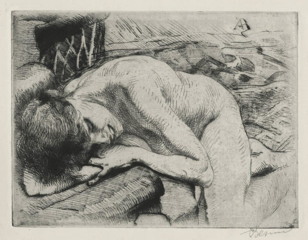 Besnard – Le modèle endormi à terre