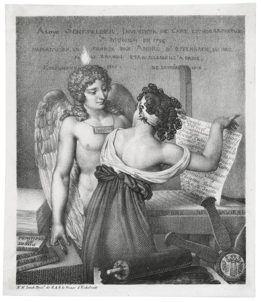 Jacob – Le génie du Dessin encourageant l’art de la Lithographie