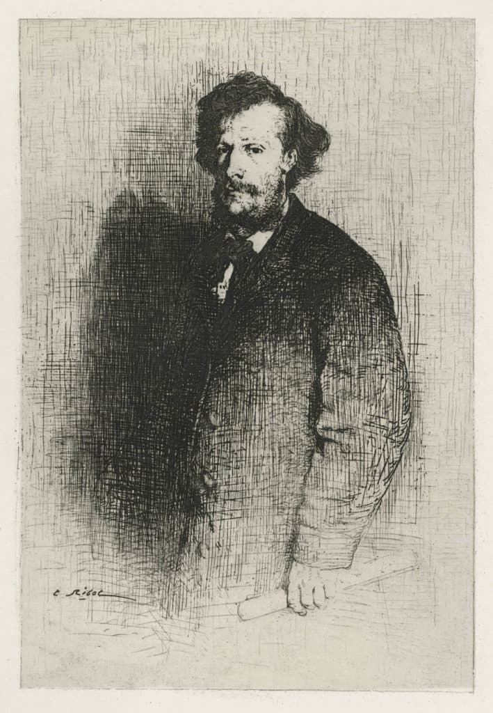 Ribot – Portrait d’Alfred Cadart à mi-jambe, tourné vers la gauche