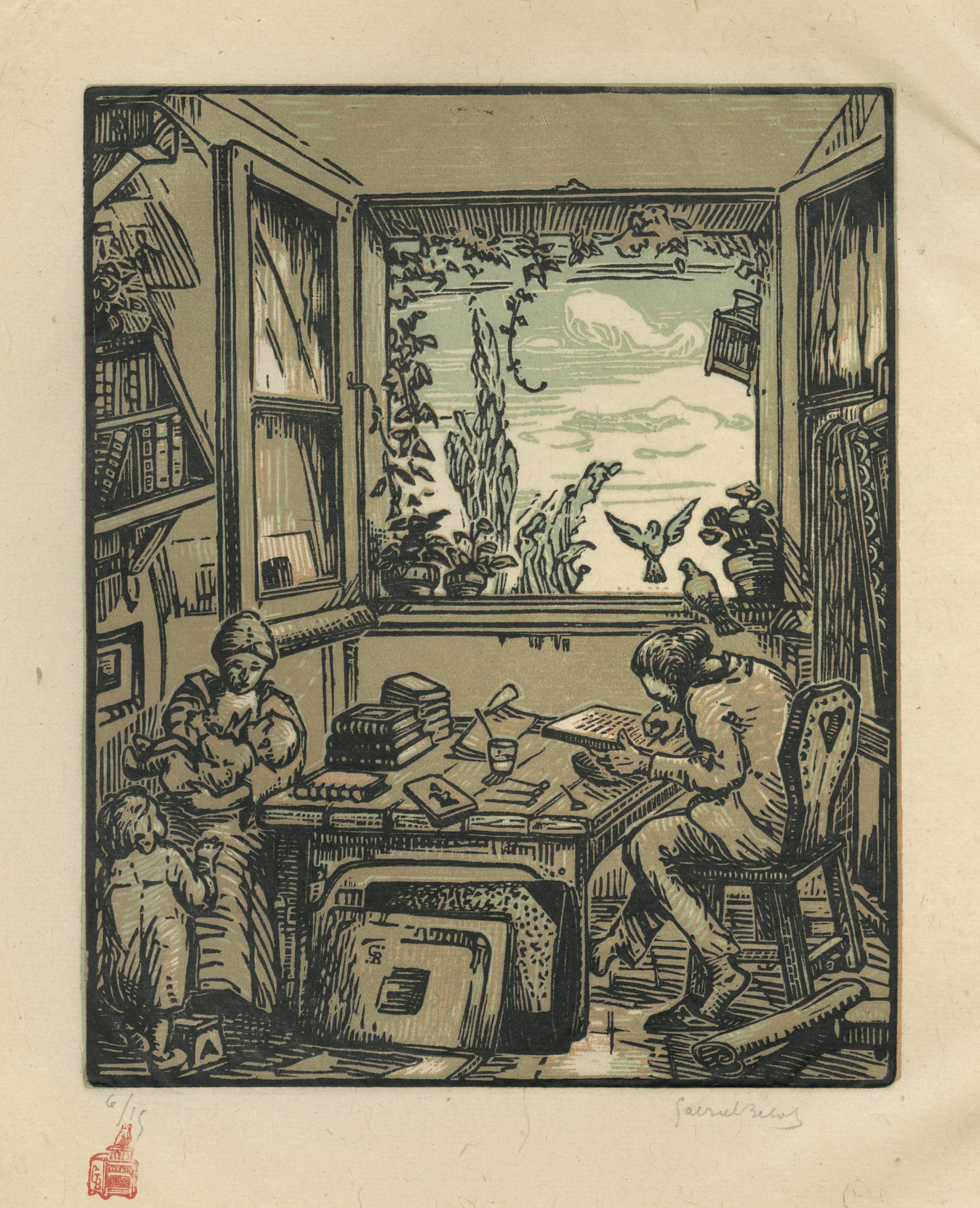 BELOT Gabriel — L’artiste travaillant dans son atelier