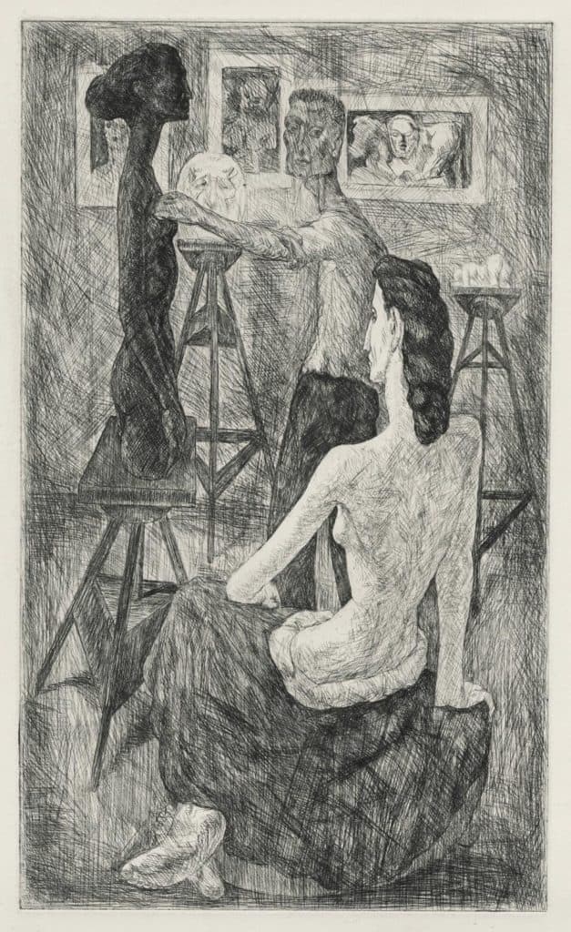 Gaudin – Le sculpteur et son modèle dans l’atelier