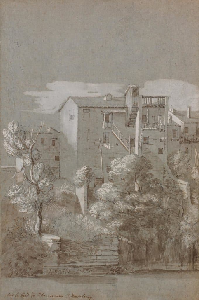 Jeaurat – Maisons sur les bords du Tibre, à Rome