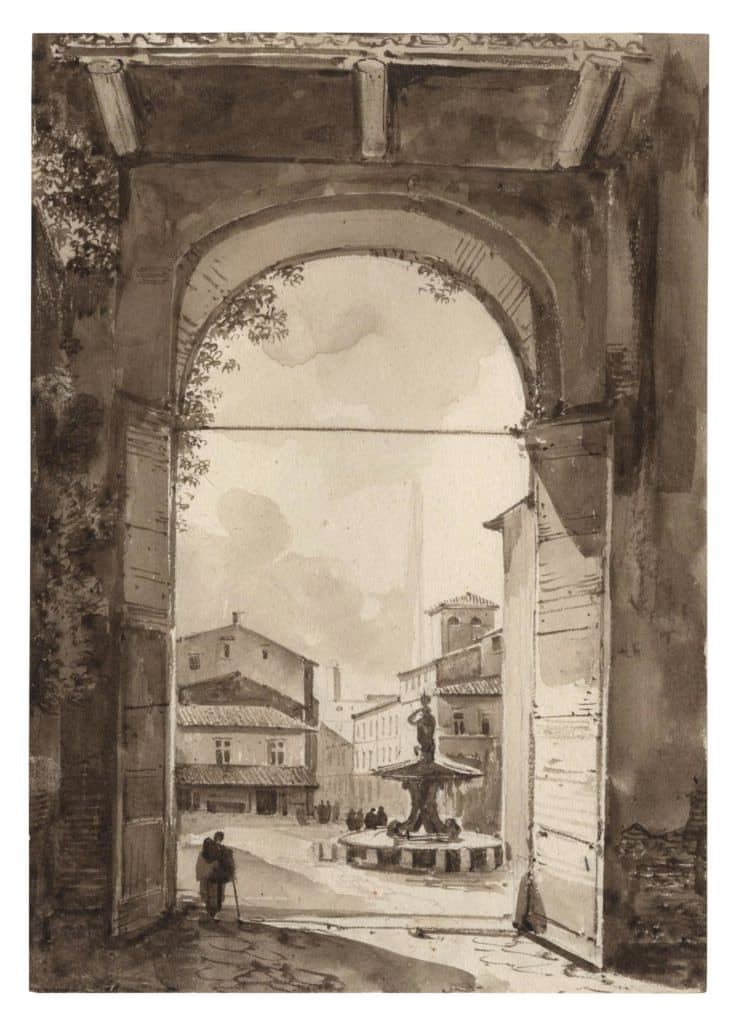 Granet – Place du Palais Barberini et fontaine du Triton