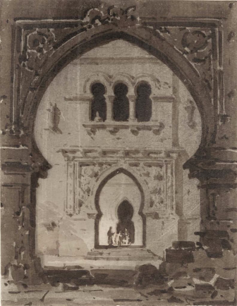 Daguerre – Personnages dans une architecture orientale