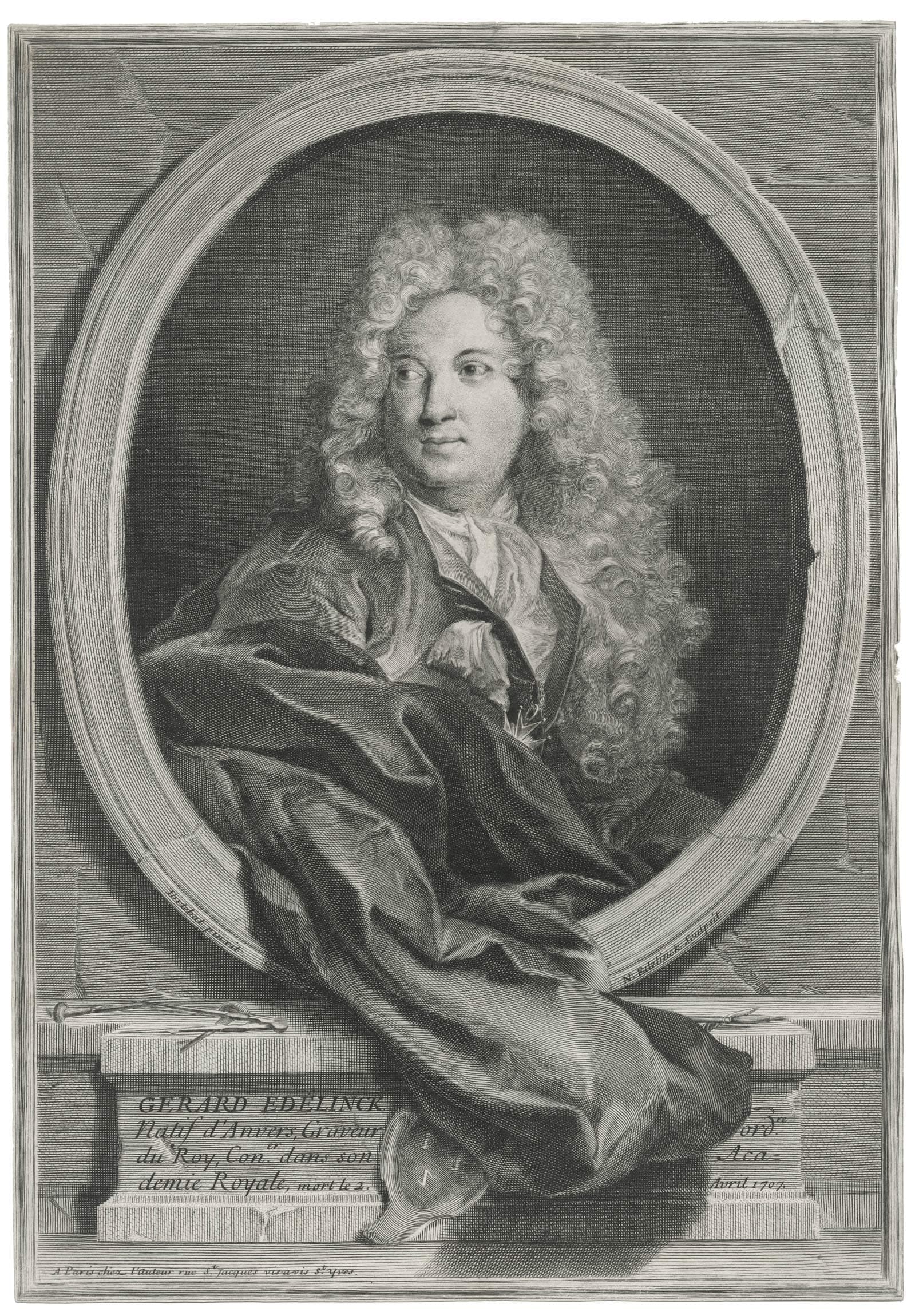 Portrait of Gérard Edelinck, engraver to the king
