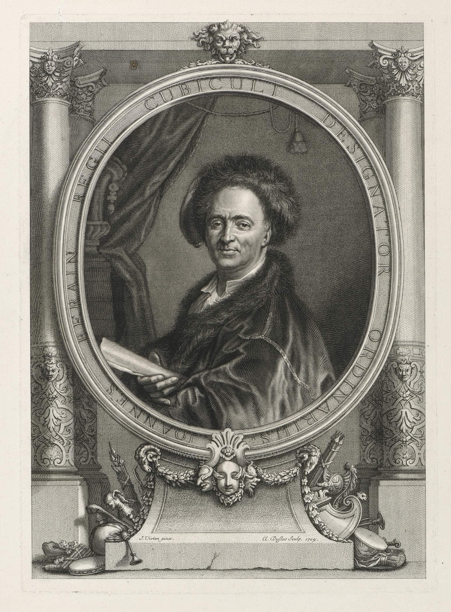 DUFLOS Claude — Portrait of Jean Berain, painter and engraver
