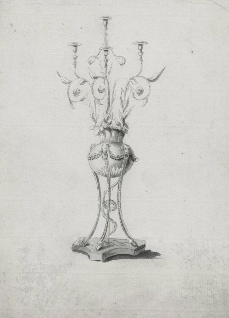 Ecole française XVIIIe – Candélabre néoclassique