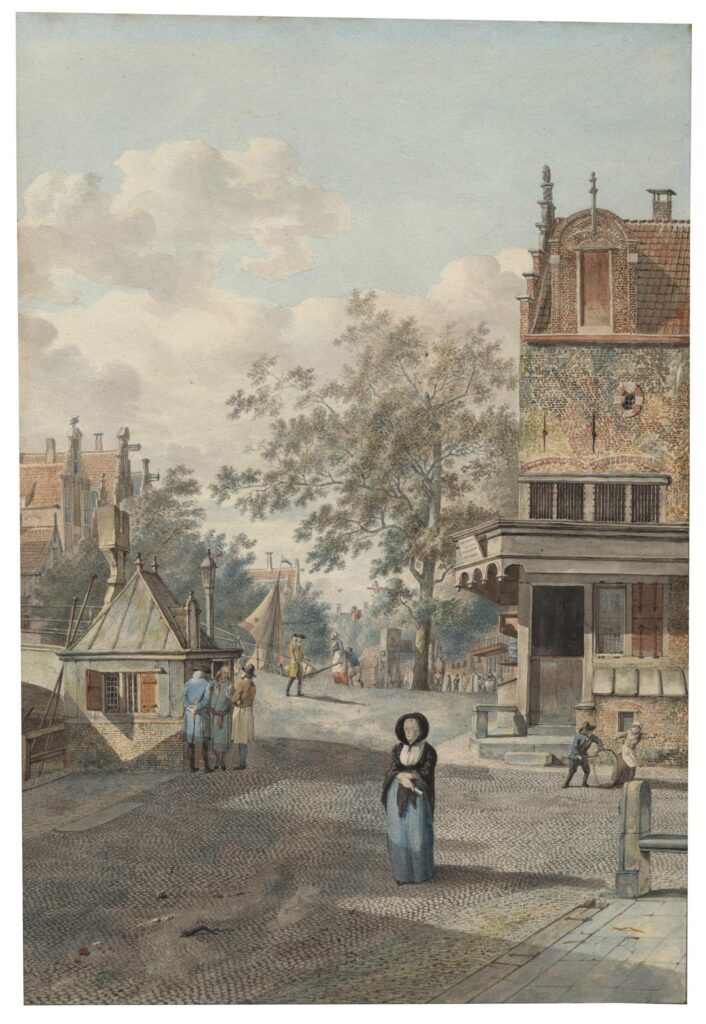 Prins – Scène de rue, près d’un canal, dans une ville hollandaise