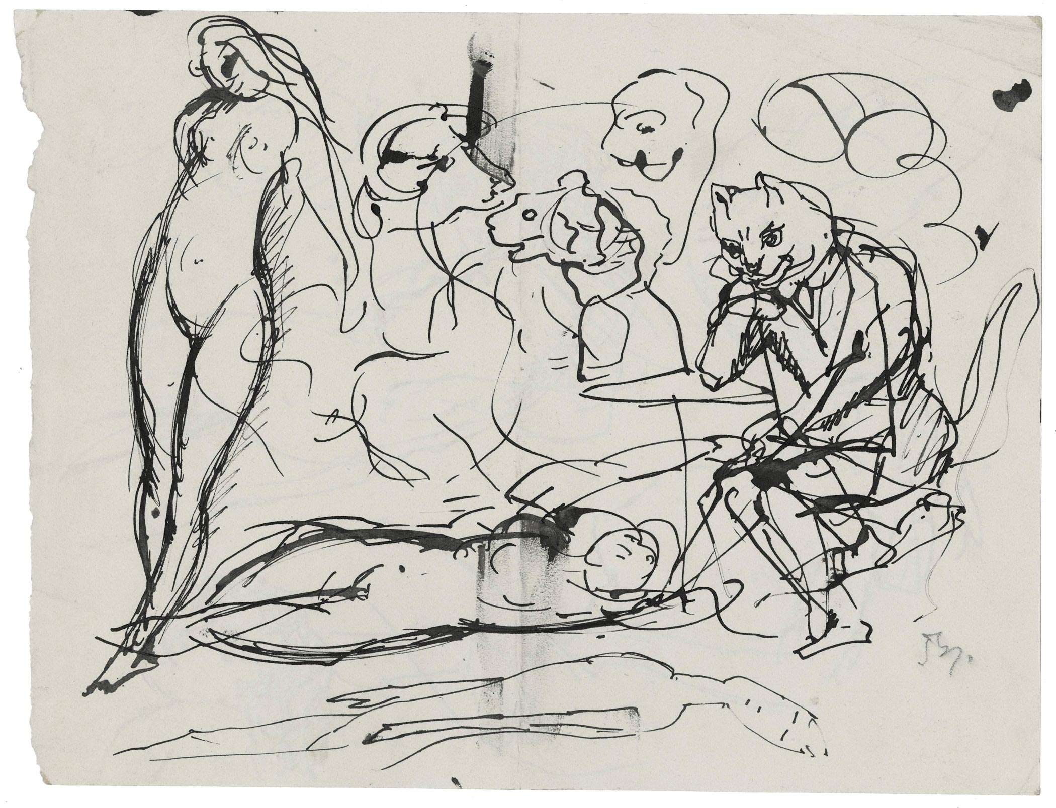 Study sheet, one of the studies for the Mediterranean Cat