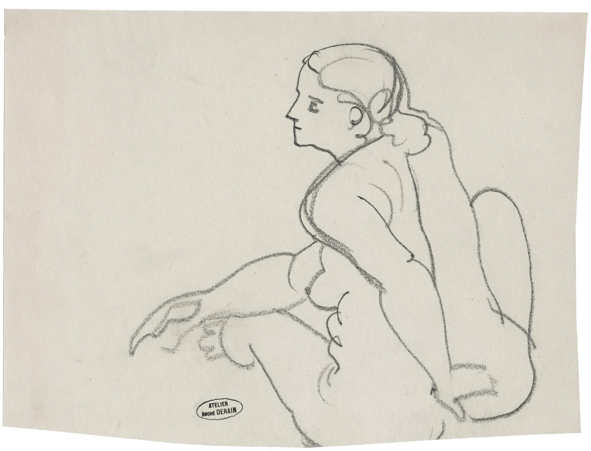 Female nude, seated from the back