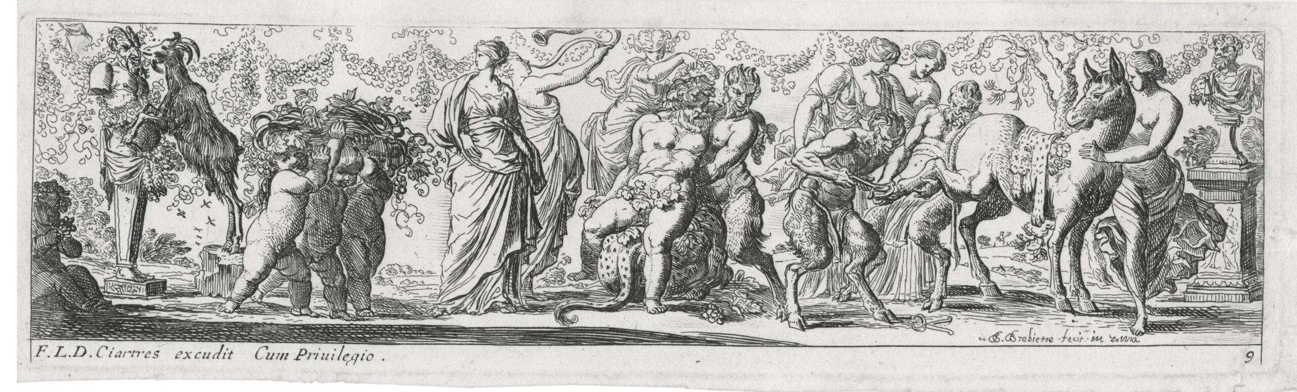 Scène de bacchanales avec un maréchal-ferrant