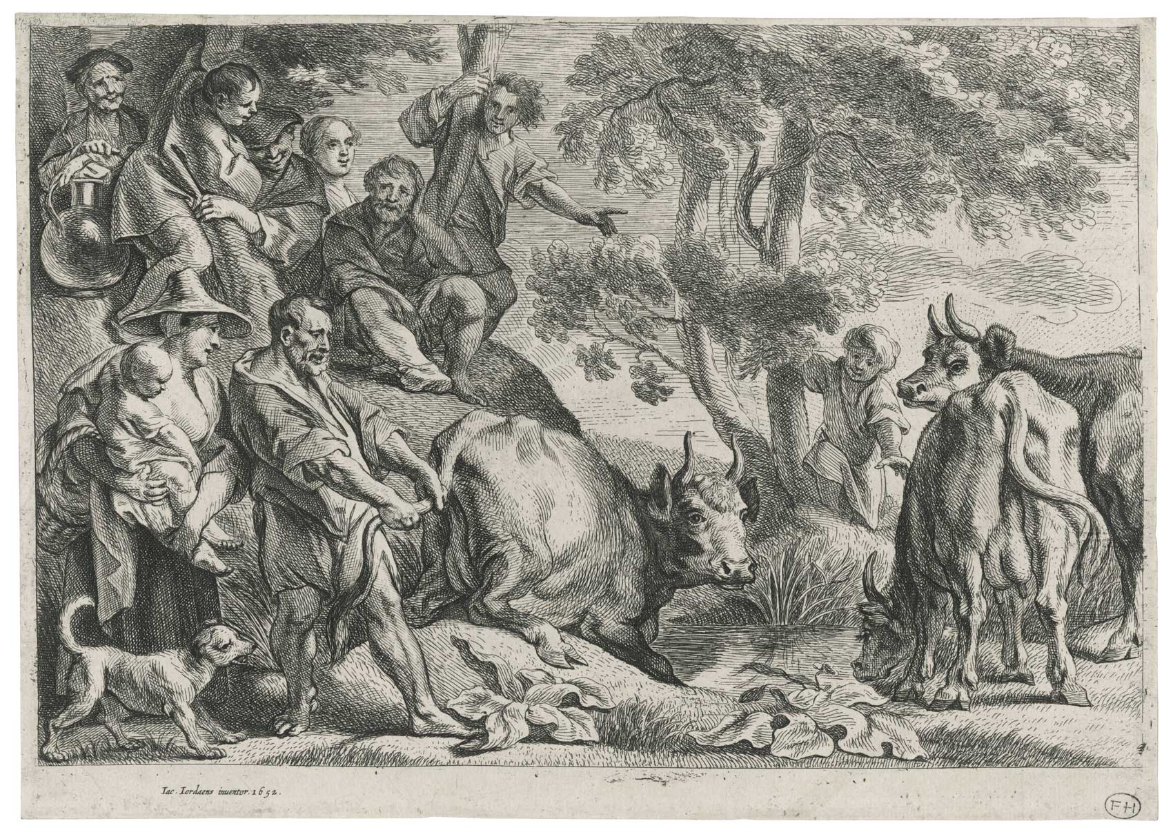 Cacus stealing Hercules' cows