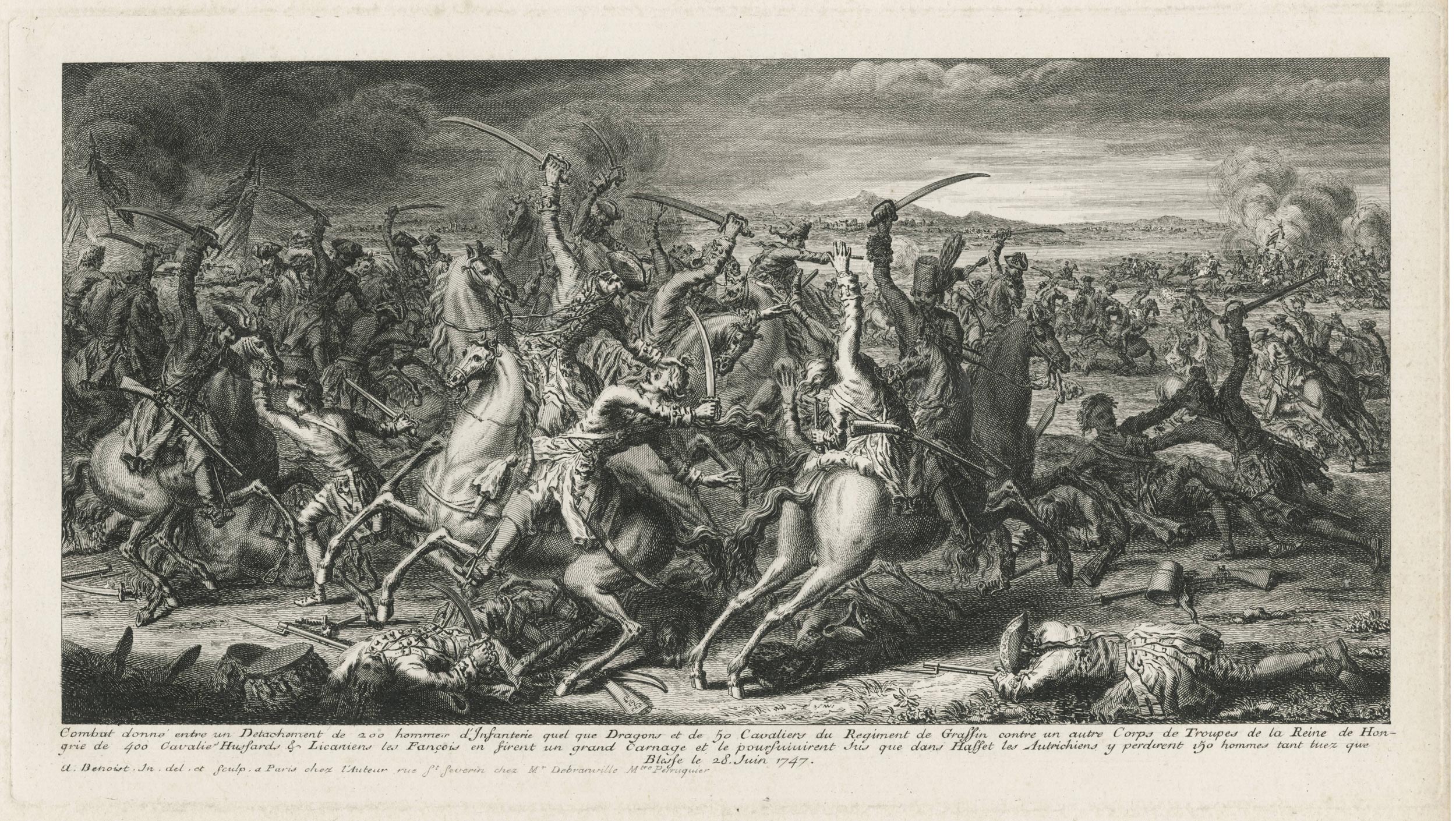 BENOIST Antoine — Combat between a detachment of 200 men ... against another corps of troops of the Queen of Hungary ... on June 28 1747